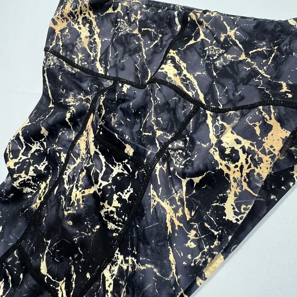 Constantly Varied Gear Leggings‎ Gold Marble Squat Proof Gym Training Women's XL